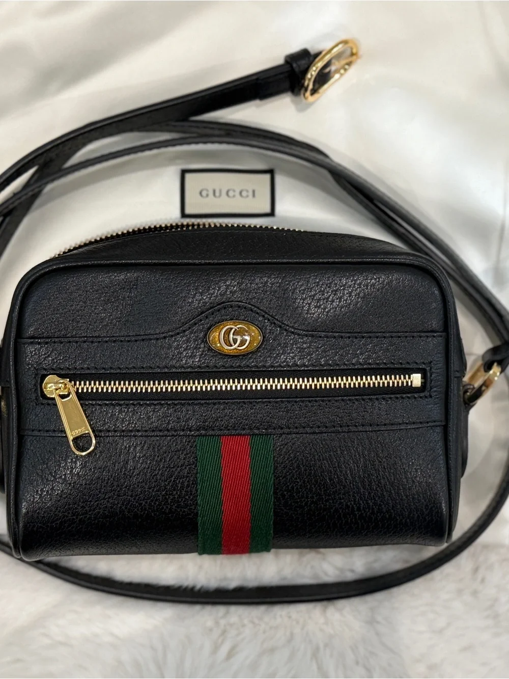 Authentic Gucci GG Ophidia Small Shoulder Bag – Black Leather